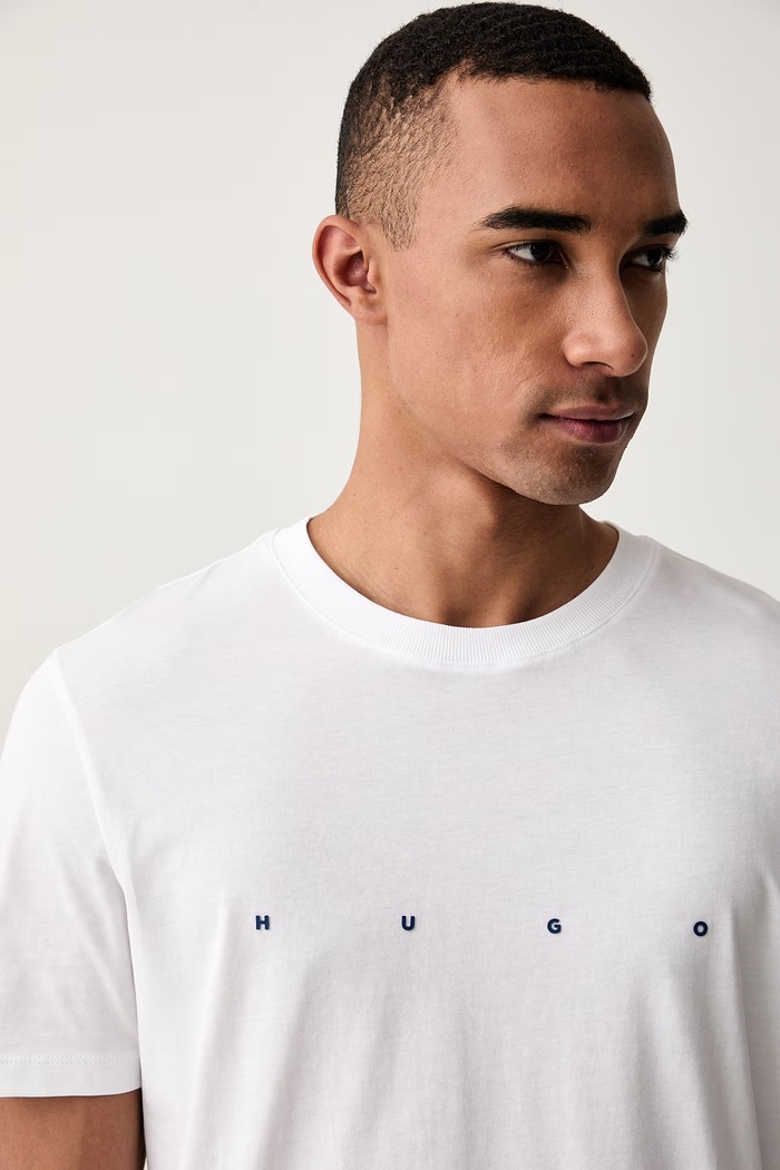 HUGO T-shirt męski bawełniany Dorosi biały 50566086