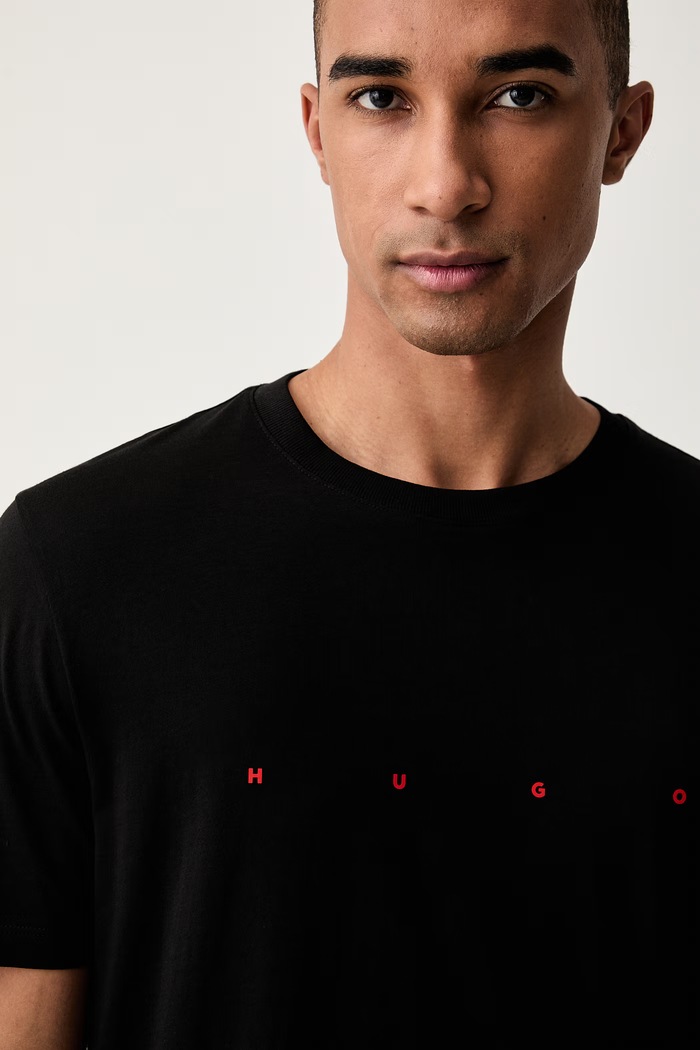 HUGO T-shirt męski bawełniany Dorosi czarny 50566086
