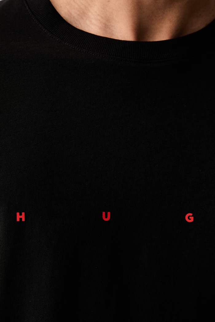 HUGO T-shirt męski bawełniany Dorosi 50566086 czarny