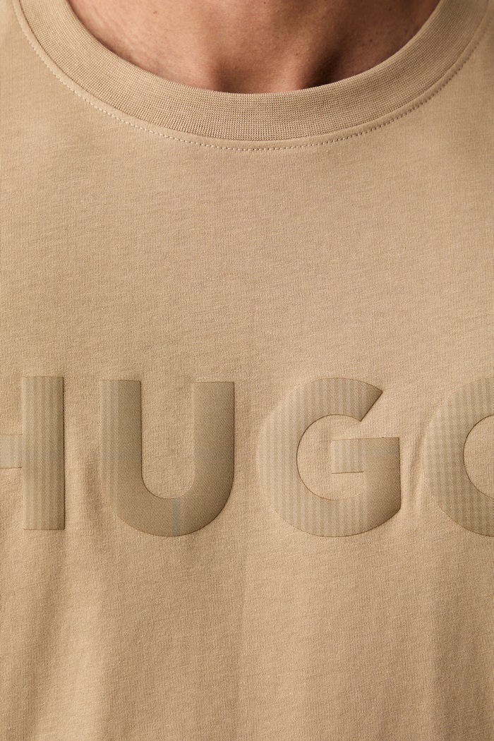 HUGO T-shirt męski bawełniany Dulivio_U263 50564790 brązowy