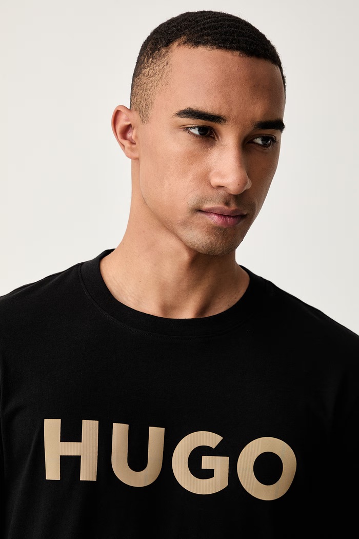 HUGO majica za muškarce od pamuka Dulivio_U263 crna 50564790