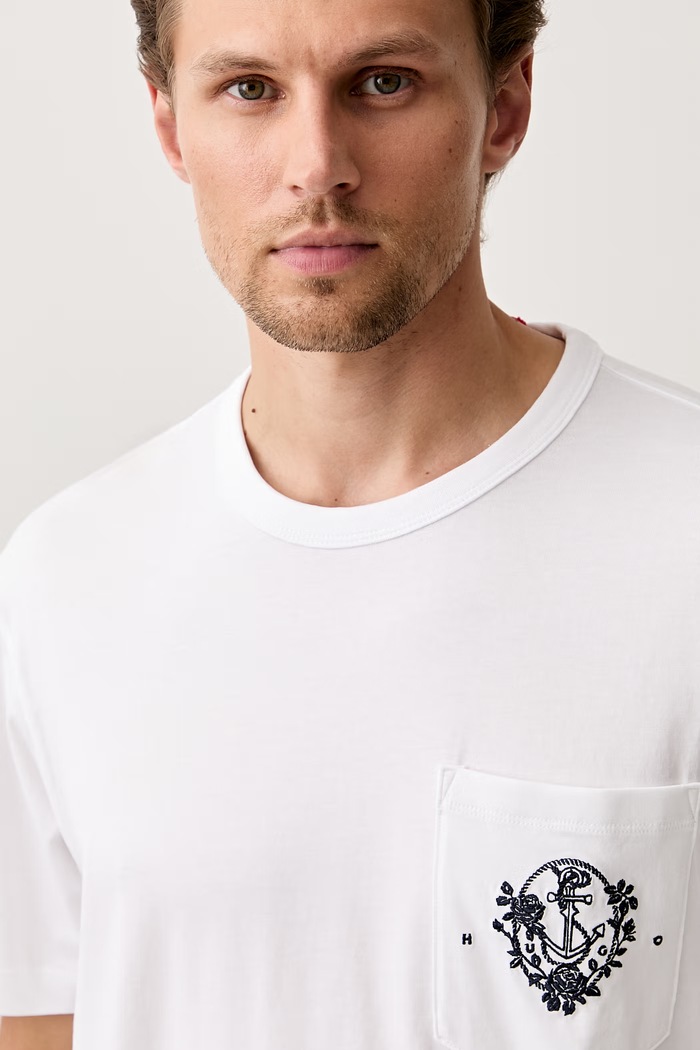 HUGO kratka majica moška bombažna Durstee bela 50564292