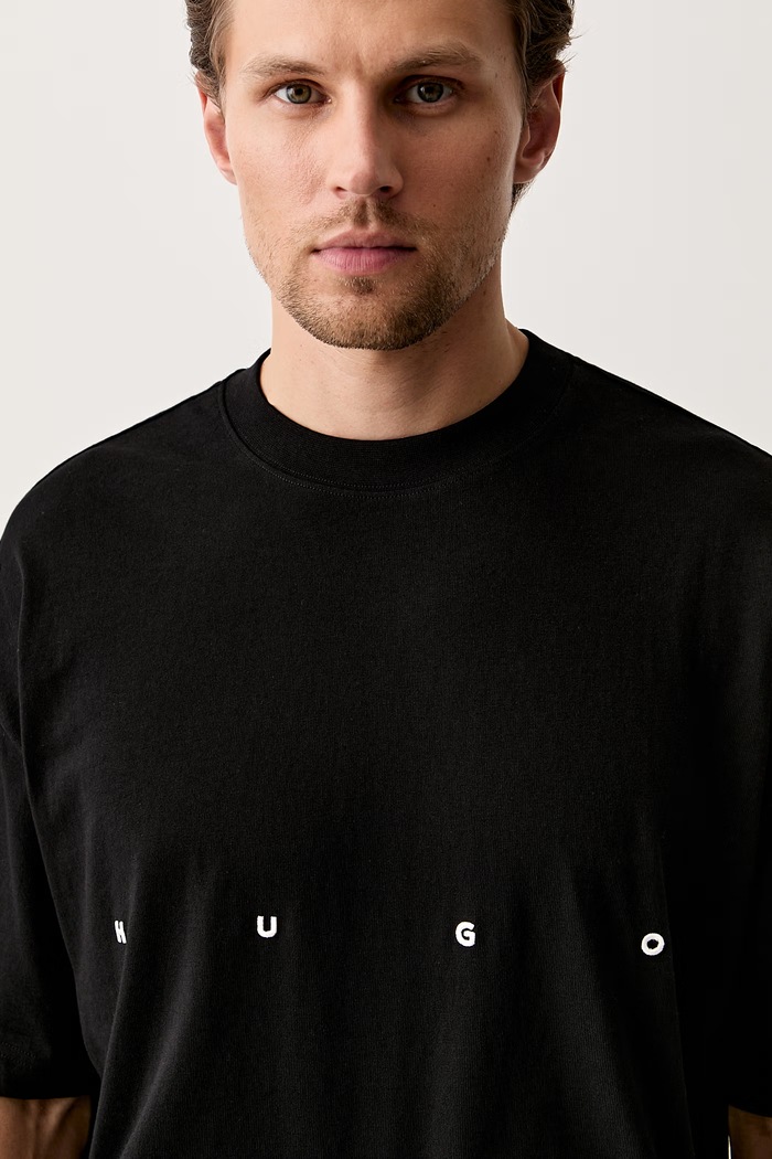 HUGO kratka majica moška bombažna Dariso črna 50563445