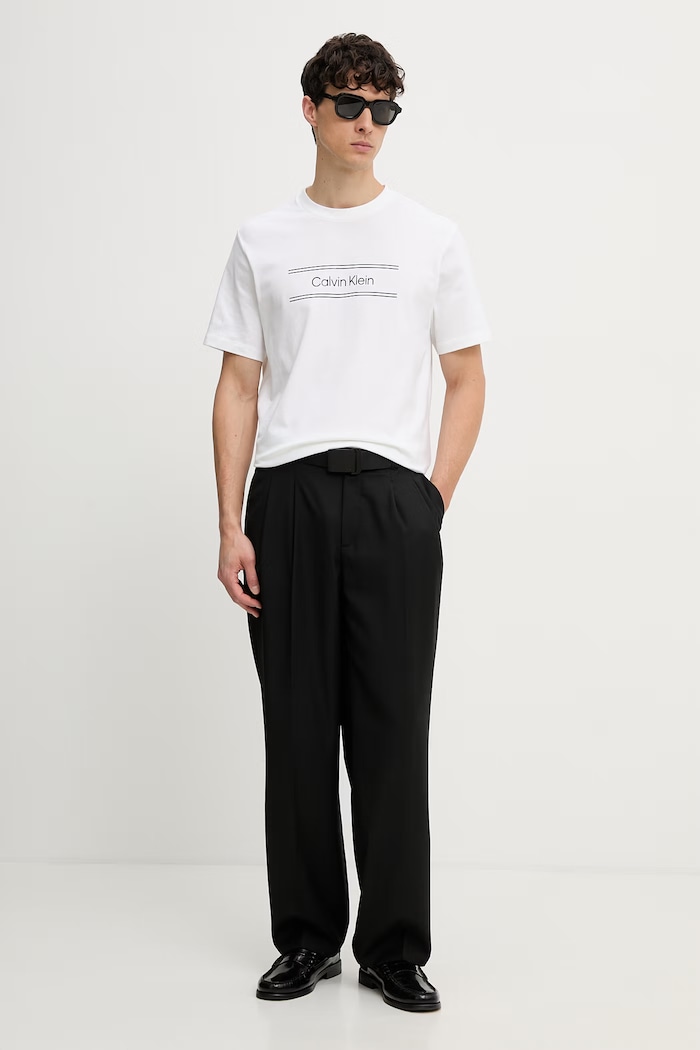 Calvin Klein tricou pentru bărbați, din bumbac LV04LG813G alb AW26