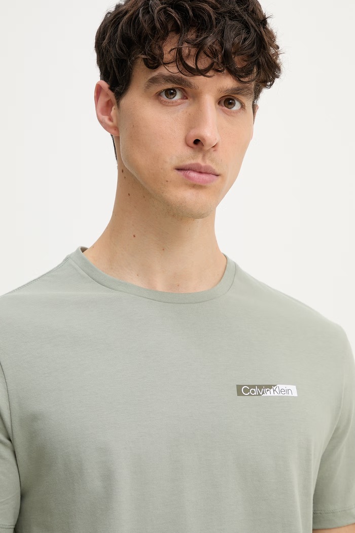 Calvin Klein tričko pánske bavlnené zelená LV04LG810G