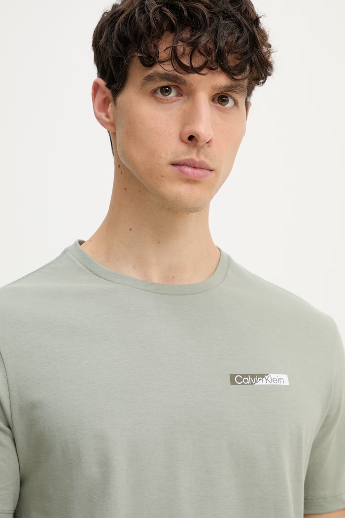 Calvin Klein tričko pánske bavlnené zelená LV04LG810G