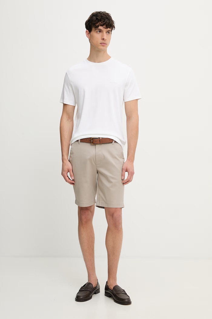 Calvin Klein tričko pánske bavlnené LV04LG222G béžová AW26