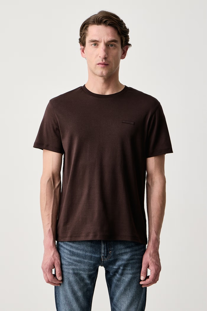 Calvin Klein T-shirt męski bawełniany brązowy LV04LG222G