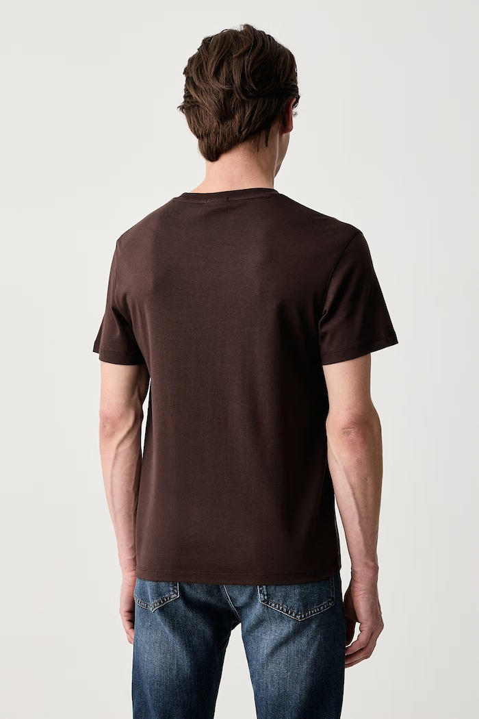 Odzież Calvin Klein T-shirt męski bawełniany LV04LG222G brązowy