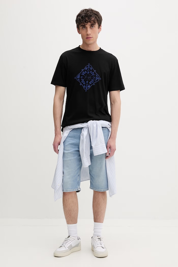 HUGO Blue t-shirt férfi pamut Nerberri 50572760 fekete AW26