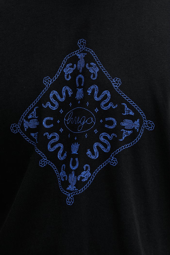 HUGO Blue t-shirt férfi pamut Nerberri 50572760 fekete