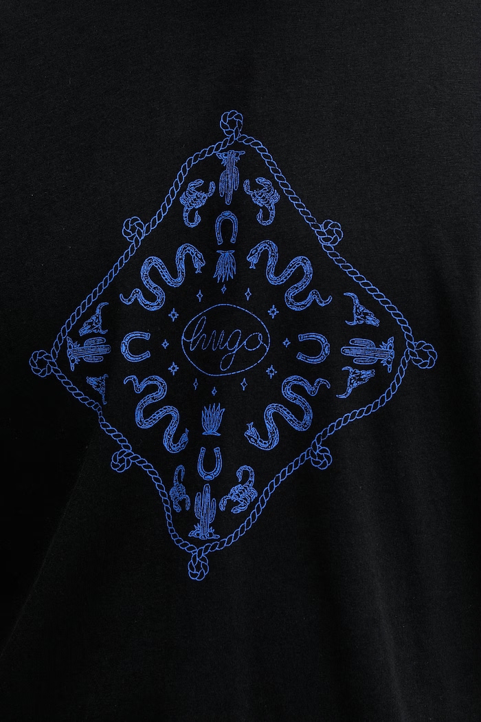 HUGO Blue t-shirt férfi pamut Nerberri 50572760 fekete