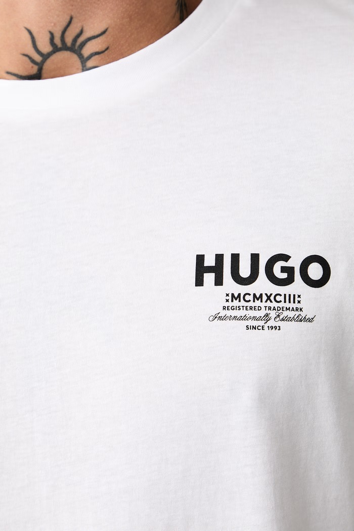 HUGO Blue tričko pánske bavlnené Nesptee 50572740 biela
