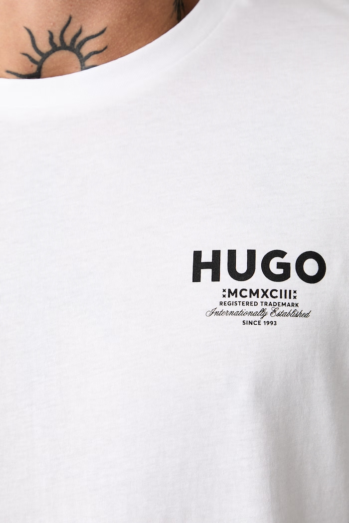 HUGO Blue tričko pánske bavlnené Nesptee 50572740 biela