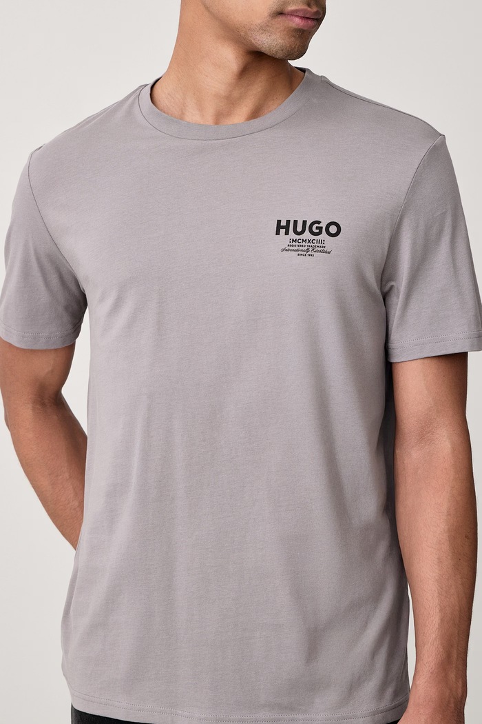 T-shirt męski bawełniany Nesptee HUGO Blue 50572740 szary