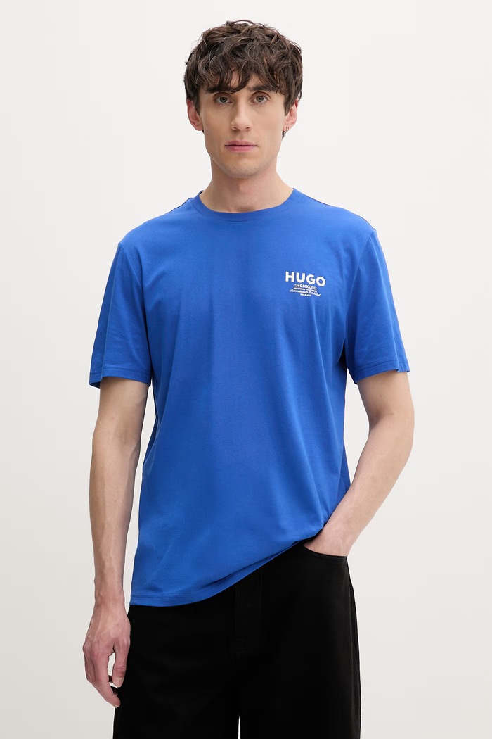 HUGO Blue t-shirt ανδρικό βαμβακερό Nesptee μπλε 50572740