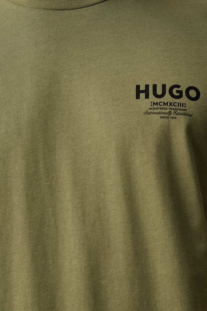 HUGO Blue T-shirt męski bawełniany Nesptee 50572740 zielony