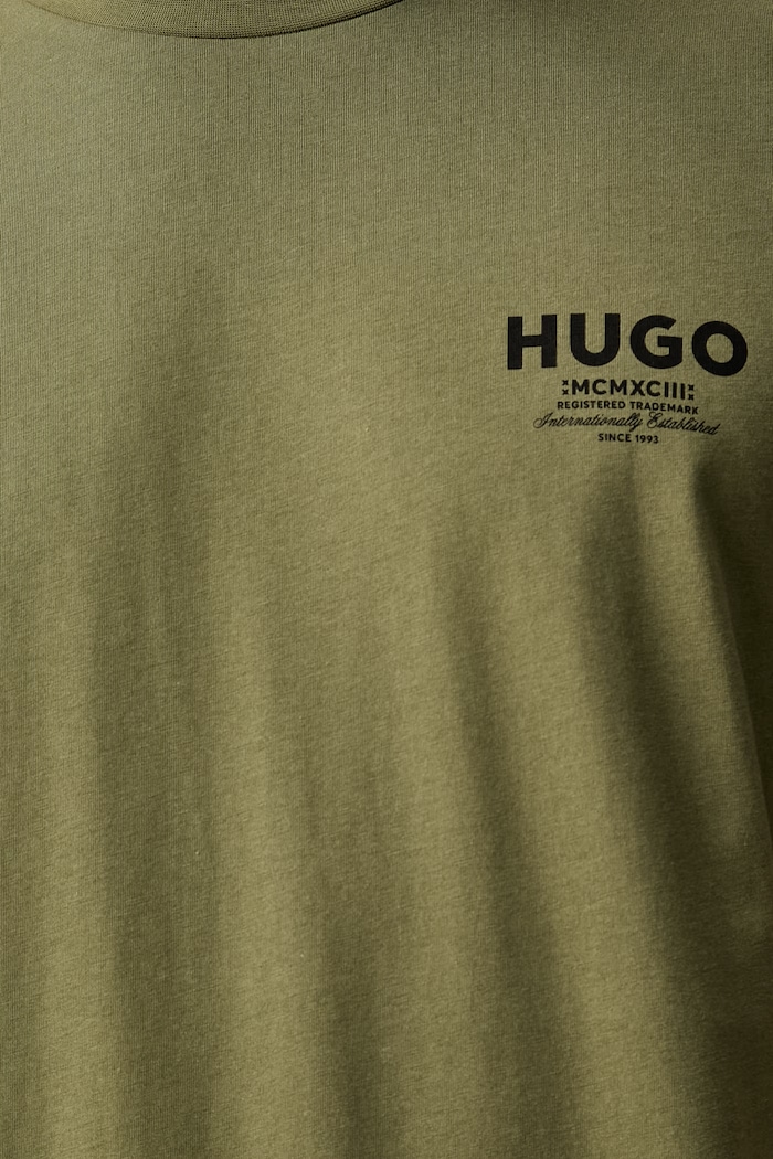 HUGO Blue T-shirt męski bawełniany Nesptee 50572740 zielony