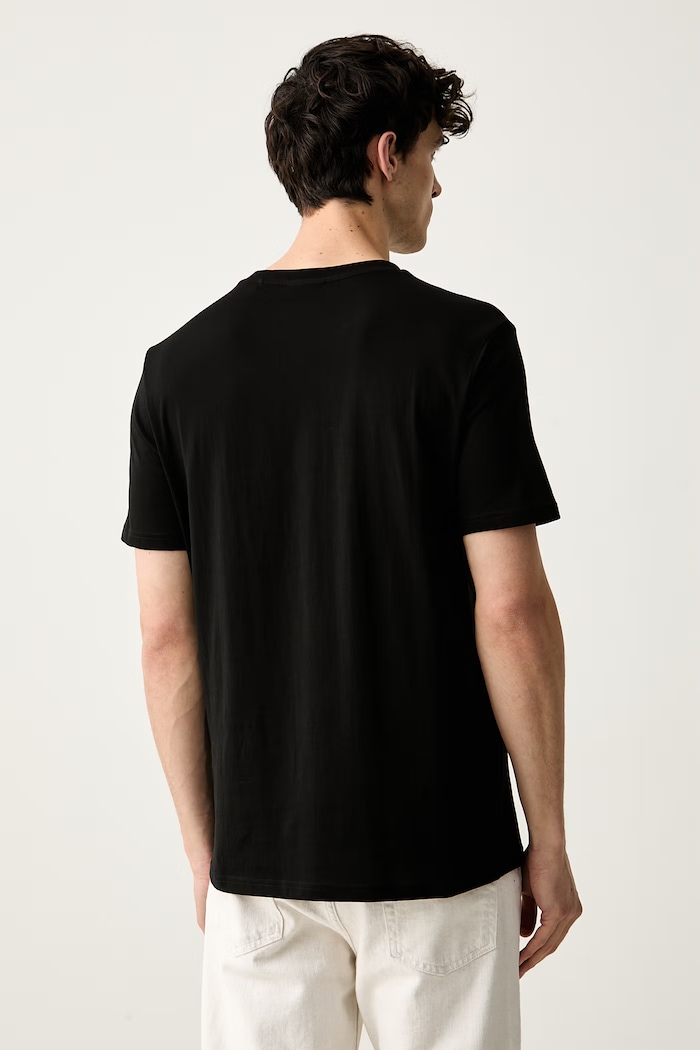 Odzież HUGO Blue T-shirt męski bawełniany Nesptee 50572740 czarny