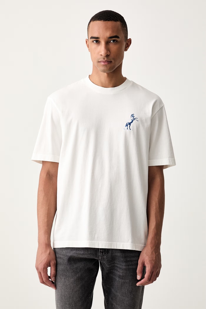 Odzież HUGO Blue T-shirt męski bawełniany Noxwash 50569865 biały