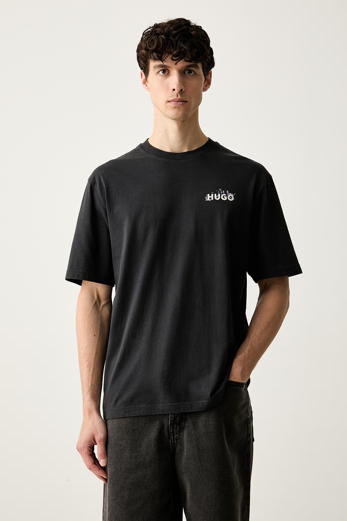 Oblečenie HUGO Blue tričko pánske bavlnené Noxwash 50569865 čierna