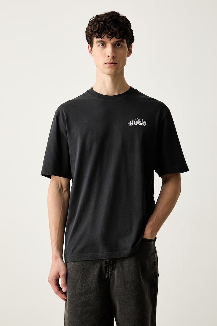 Oblečenie HUGO Blue tričko pánske bavlnené Noxwash 50569865 čierna
