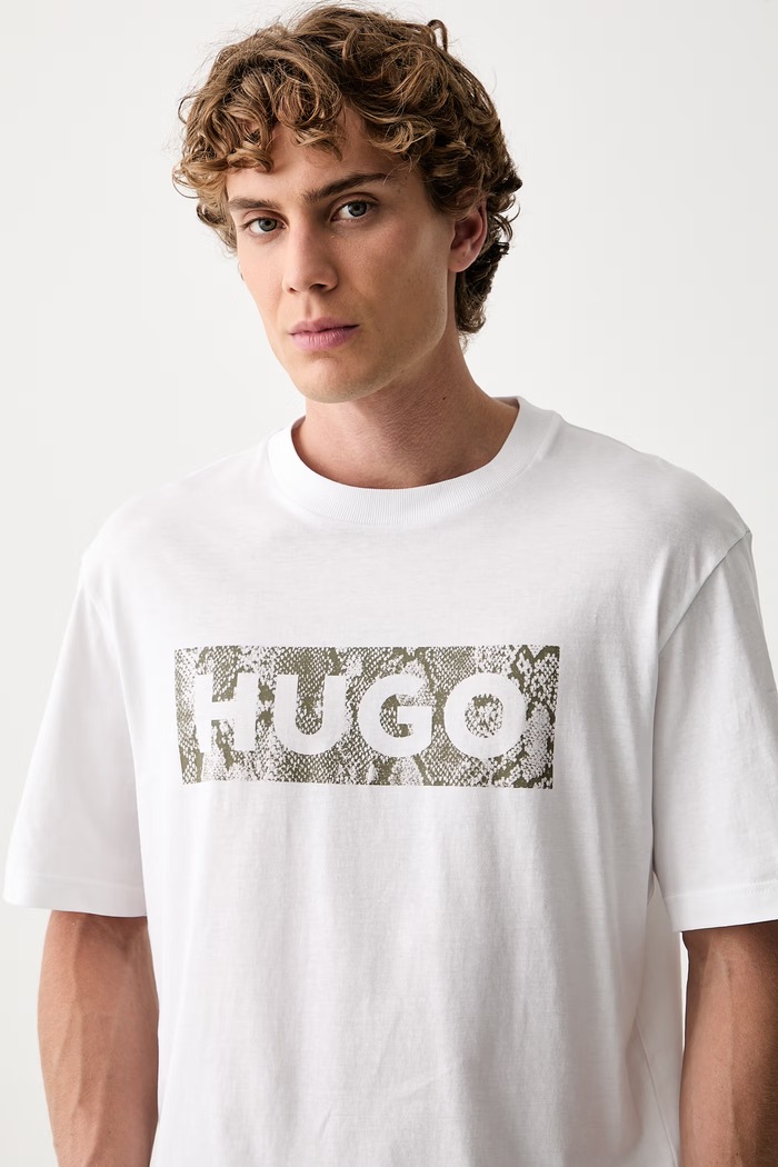 HUGO Blue тениска мъжка от памук Nerpient бял 50566041