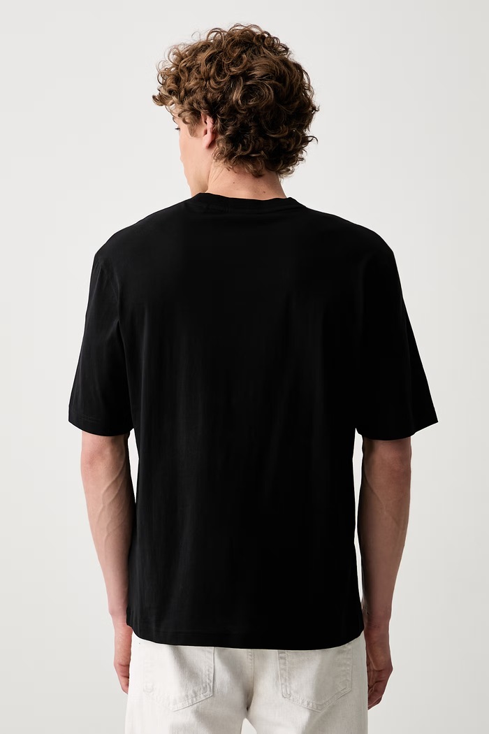 Odzież HUGO Blue T-shirt męski bawełniany Nerpient 50566041 czarny