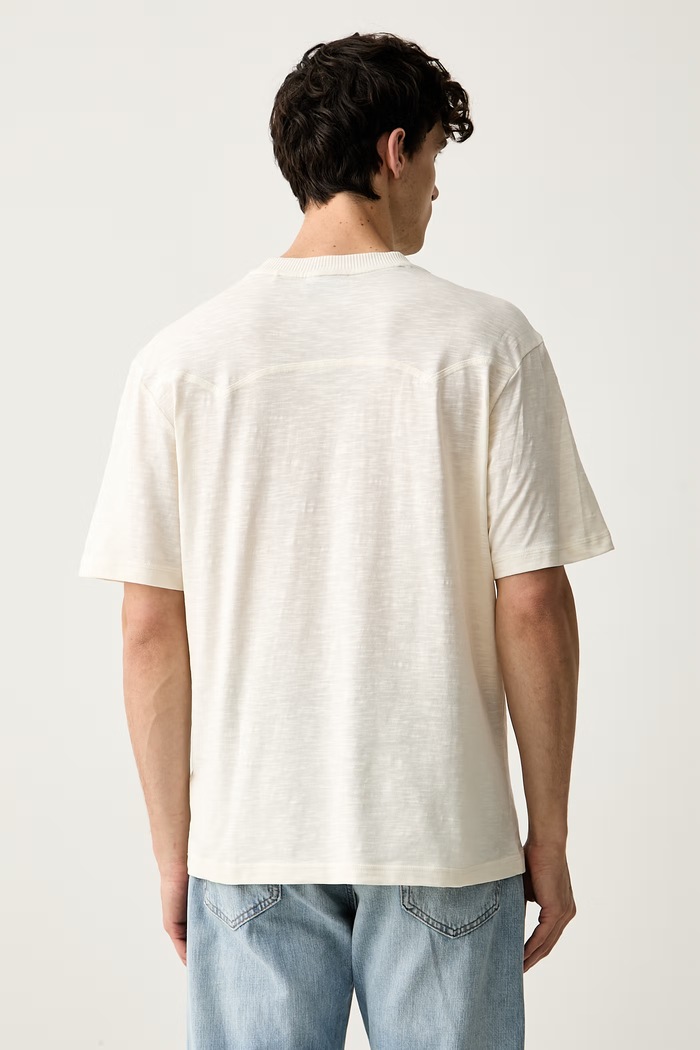 Odzież HUGO Blue T-shirt męski bawełniany Nowboi 50563916 beżowy