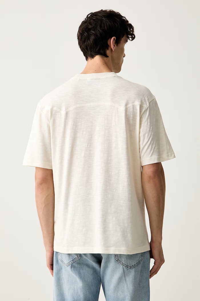 Odzież HUGO Blue T-shirt męski bawełniany Nowboi 50563916 beżowy