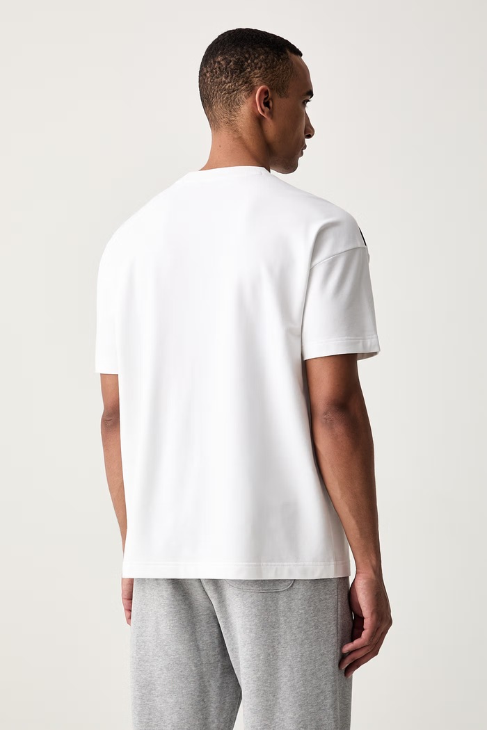 HUGO T-shirt oversize męski z bawełną NOAH T-SHIRT 50566159 beżowy AW26