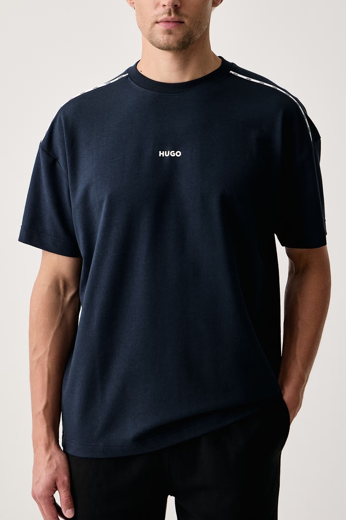 Oversize t-shirt ανδρικό με βαμβάκι NOAH T-SHIRT HUGO 50566159 σκούρο μπλε