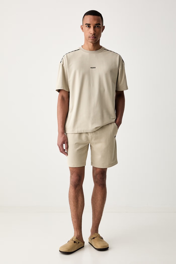 HUGO oversize tričko pánské s bavlnou NOAH T-SHIRT 50566159 béžová AW26