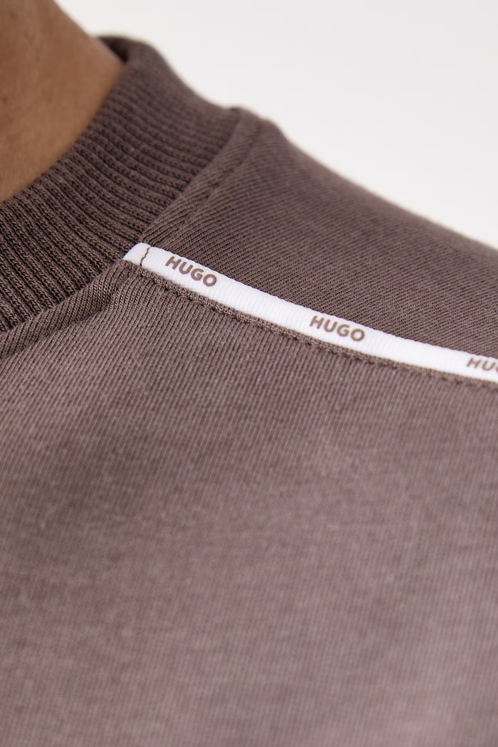 T-shirt oversize męski z bawełną NOAH T-SHIRT HUGO 50566159 brązowy
