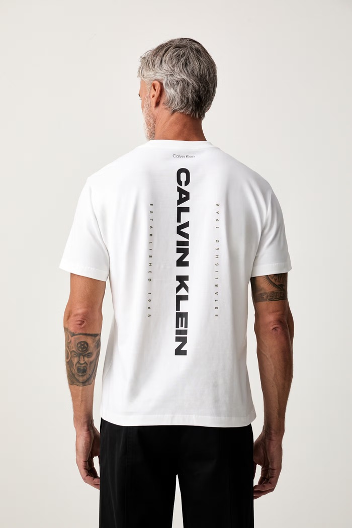 Calvin Klein Jeans T-shirt męski bawełniany beżowy LV04RG834G