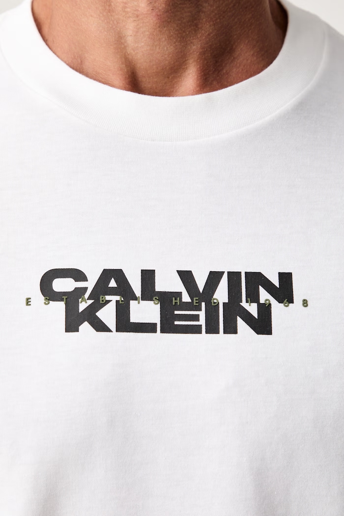 Calvin Klein Jeans T-shirt męski bawełniany LV04RG834G beżowy
