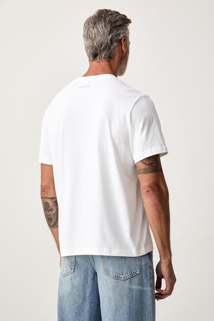 Odzież Calvin Klein Jeans T-shirt męski bawełniany LV04RG822G beżowy