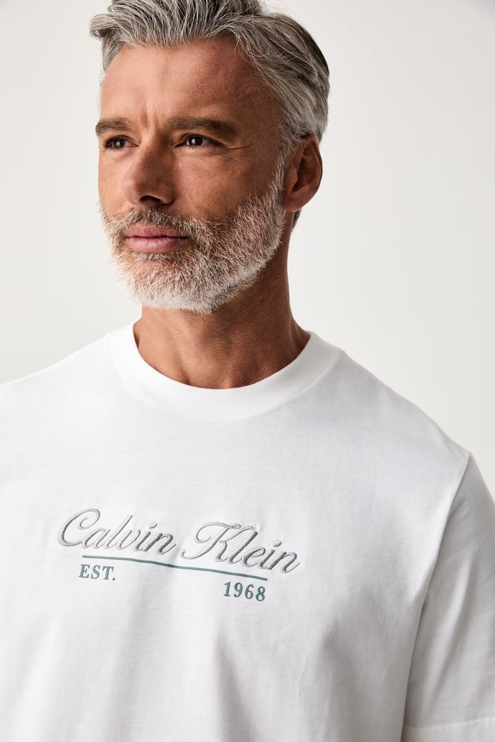Calvin Klein Jeans T-shirt męski bawełniany beżowy LV04RG822G