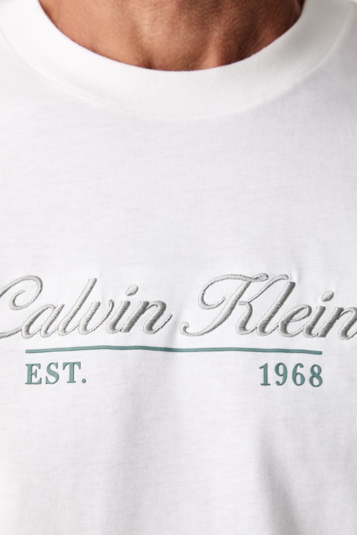 Calvin Klein Jeans T-shirt męski bawełniany LV04RG822G beżowy