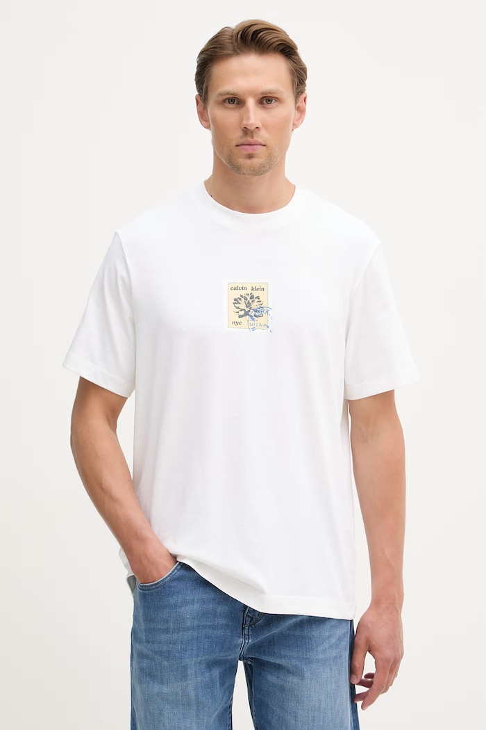 Îmbrăcăminte Calvin Klein Jeans tricou pentru bărbați din bumbac LV04RG817G bej