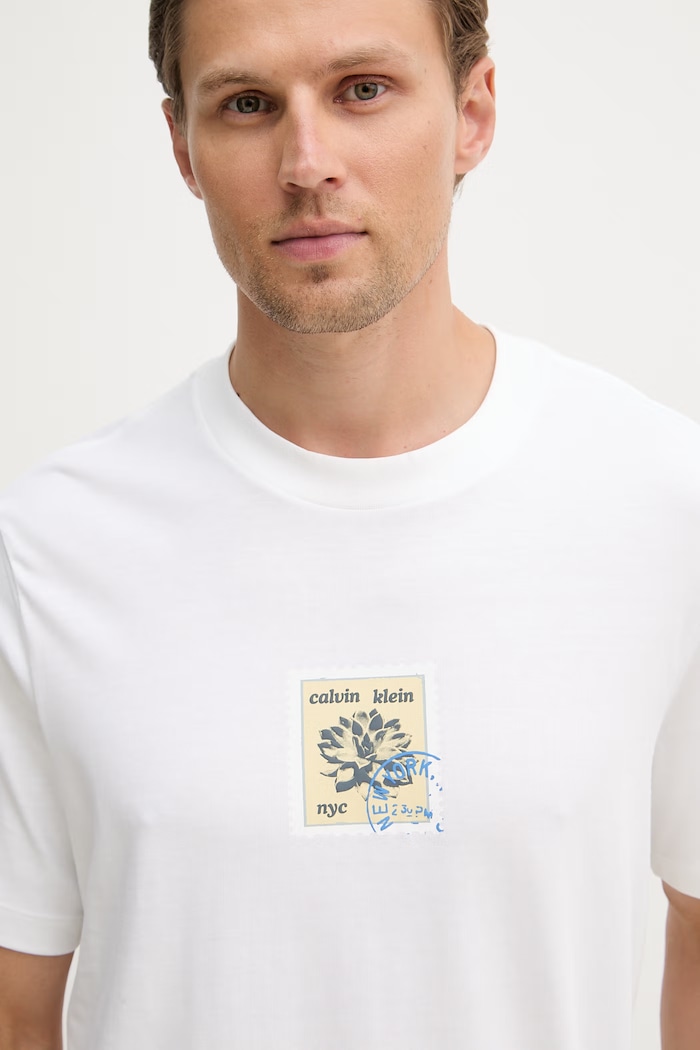 Calvin Klein Jeans tricou pentru bărbați din bumbac bej LV04RG817G