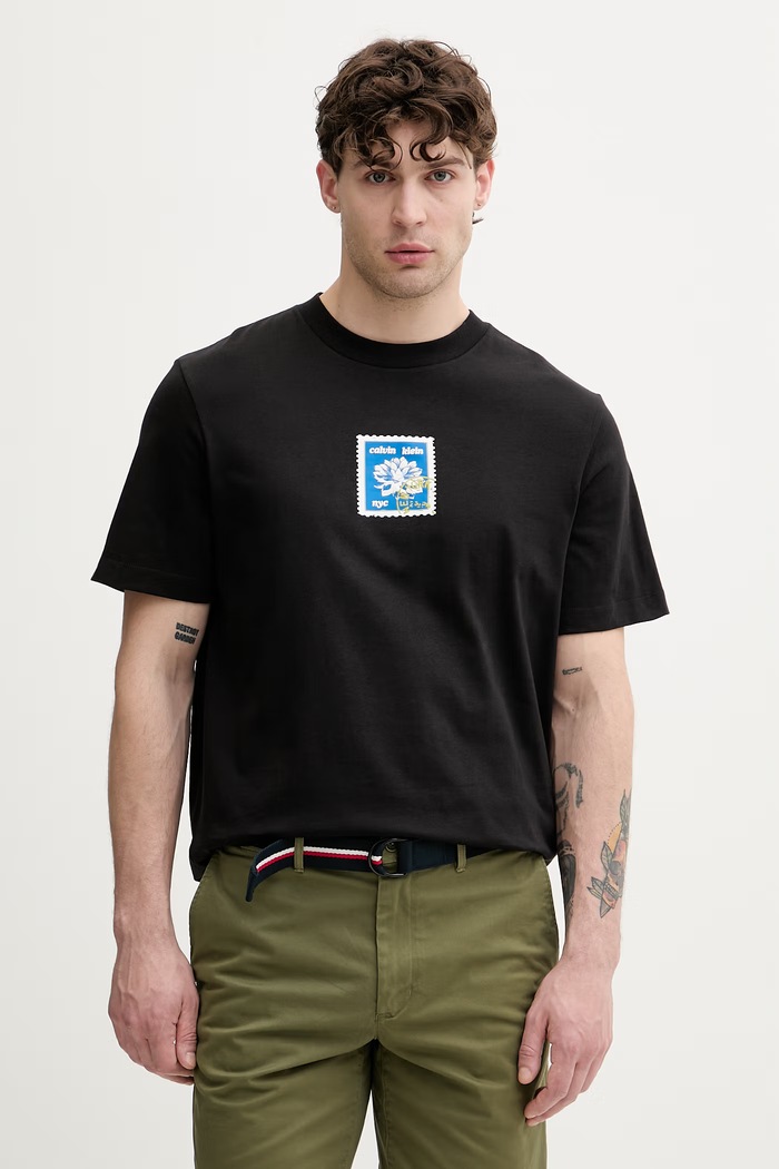 Oblečenie Calvin Klein Jeans Tričko pánske bavlnené LV04RG817G čierna