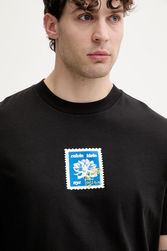 Calvin Klein Jeans Tričko pánske bavlnené čierna LV04RG817G