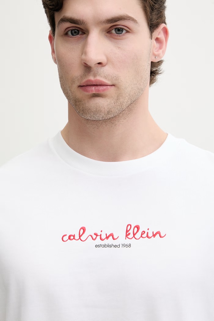 Calvin Klein Jeans T-shirt męski bawełniany beżowy LV04RG816G