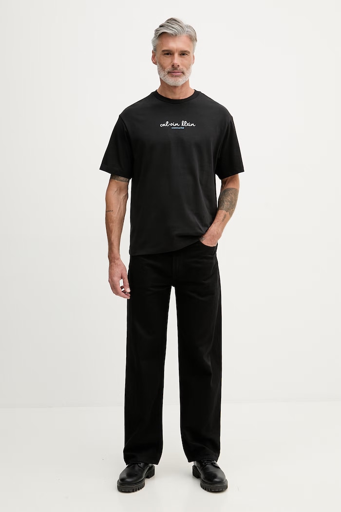 Calvin Klein Jeans tričko pánske bavlnené LV04RG816G čierna AW26