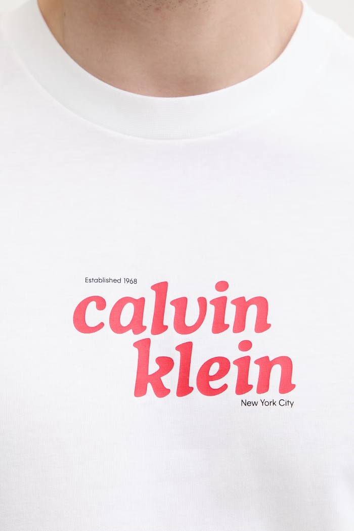 Calvin Klein Jeans tričko pánske bavlnené LV04RG815G biela