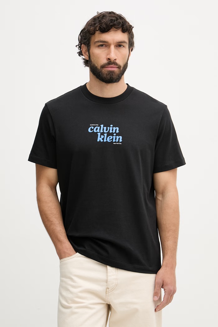 Calvin Klein Jeans T-shirt męski bawełniany czarny LV04RG815G