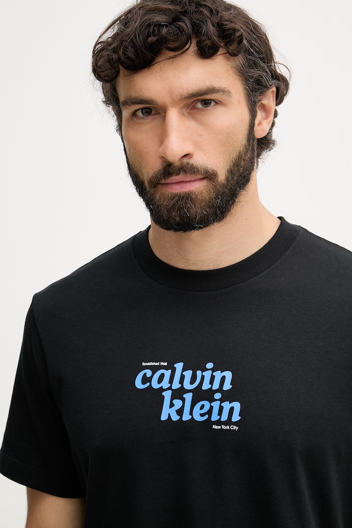 Calvin Klein Jeans T-shirt męski bawełniany czarny LV04RG815G