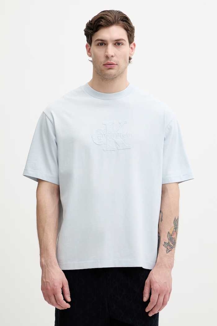 Calvin Klein Jeans tričko pánske bavlnené modrá LV04RG814G
