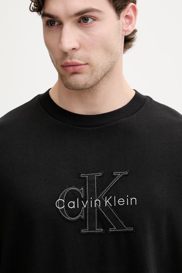 Calvin Klein Jeans tričko pánske bavlnené čierna LV04RG814G